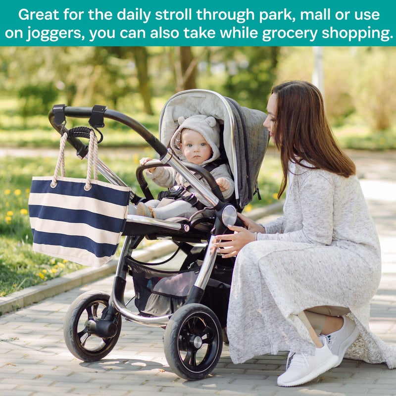 BuggyGear Boutique Buggy Hooks Set of 2 by Buggygear - A Perfect Accessory for Your Baby Stroller or Jogger - Hang Your Purse, Diaper Bag, or Shopping Bags with Ease - Great for Large Bags That Wont Pack Well - Image 2